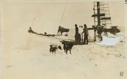 Image of Bowdoin in winter quarters - putting in water